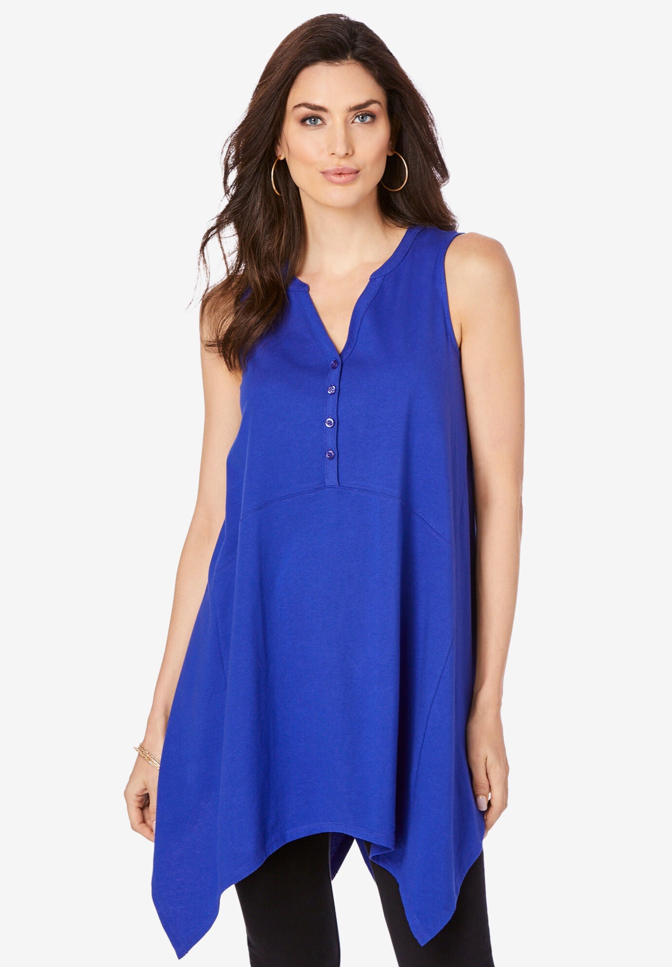 Sleeveless Henley Ultimate Tunic, ULTRA BLUE, hi-res image number 0