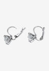 Platinum-Plated Drop Earrings (12x10mm) Cubic Zirconia (8 cttw TDW), , on-hover image number 1