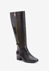 The Emerald Wide Calf Boot, BLACK CROCO, hi-res image number null