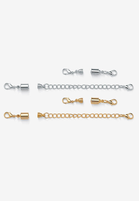 Silver Tone and Gold Tone Chain Extender Set, GOLD, hi-res image number null