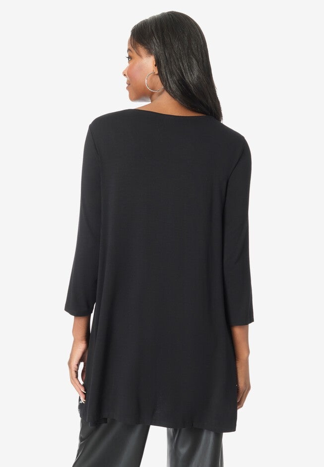 Printed Tulip-Hem Ultra Femme Tunic, , on-hover image number 1
