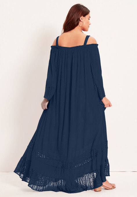 Off-The-Shoulder Ruffled Maxi Dress, , on-hover image number null
