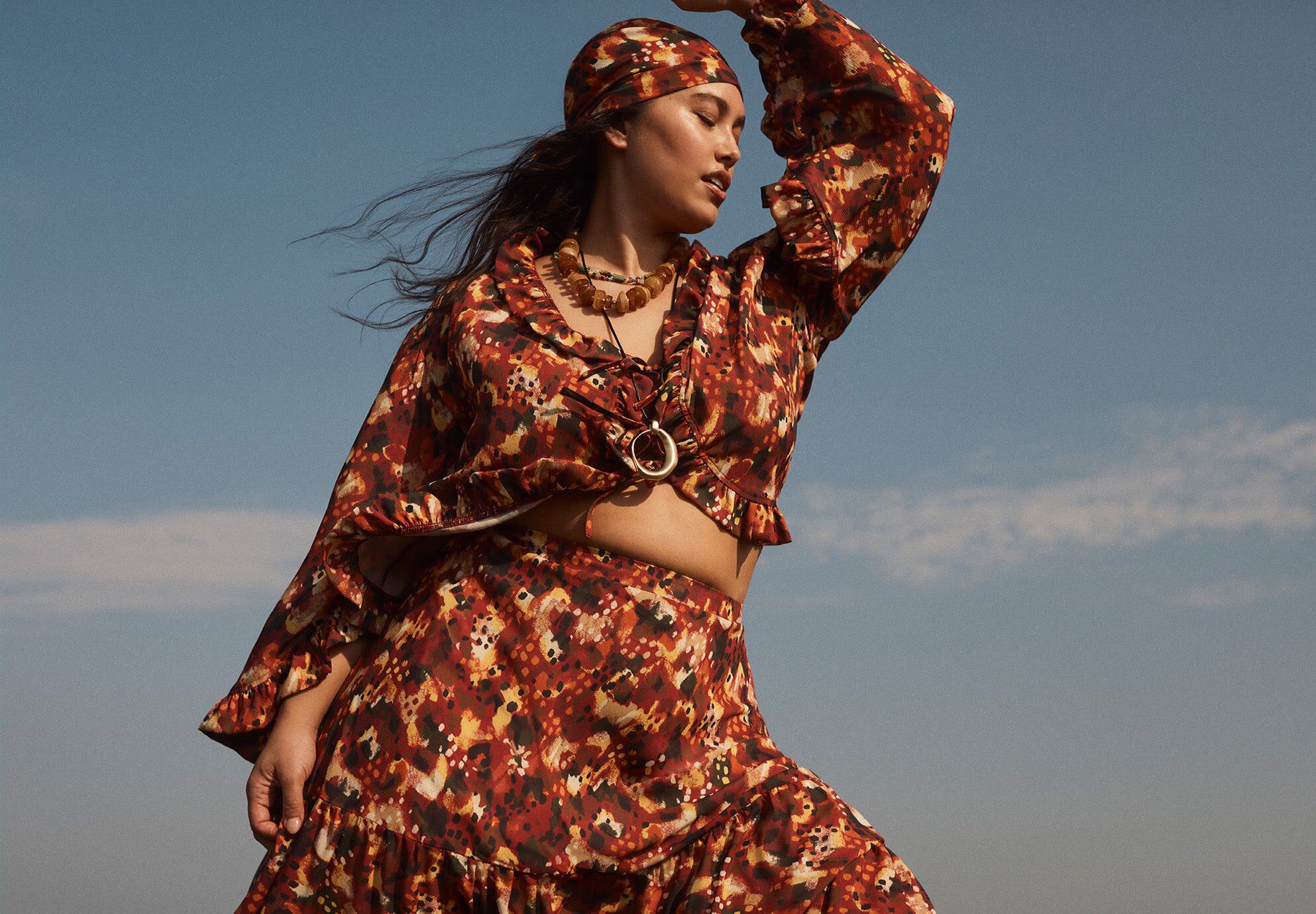 Ruffle Tie-Front Top