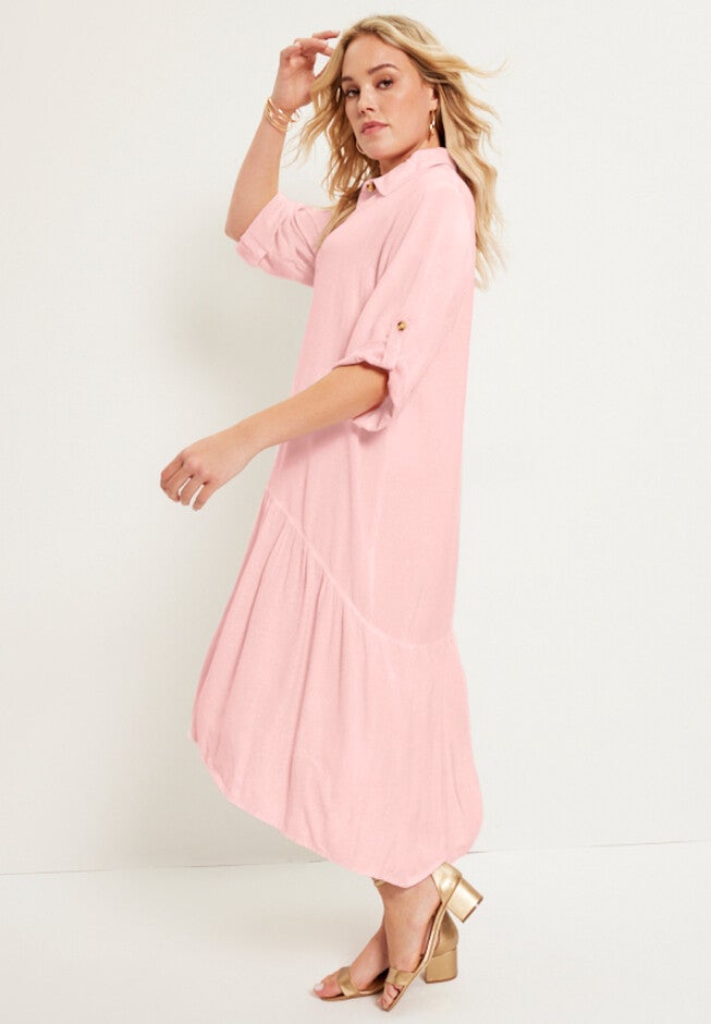 Ruffled Shirt Dress, , alternate image number null