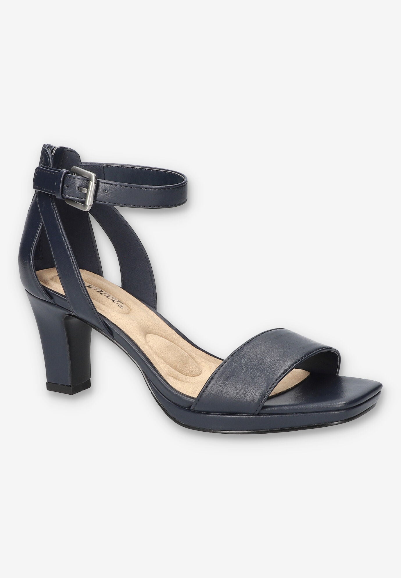 Ro Square Toe Heeled Sandal, NAVY, hi-res image number 0