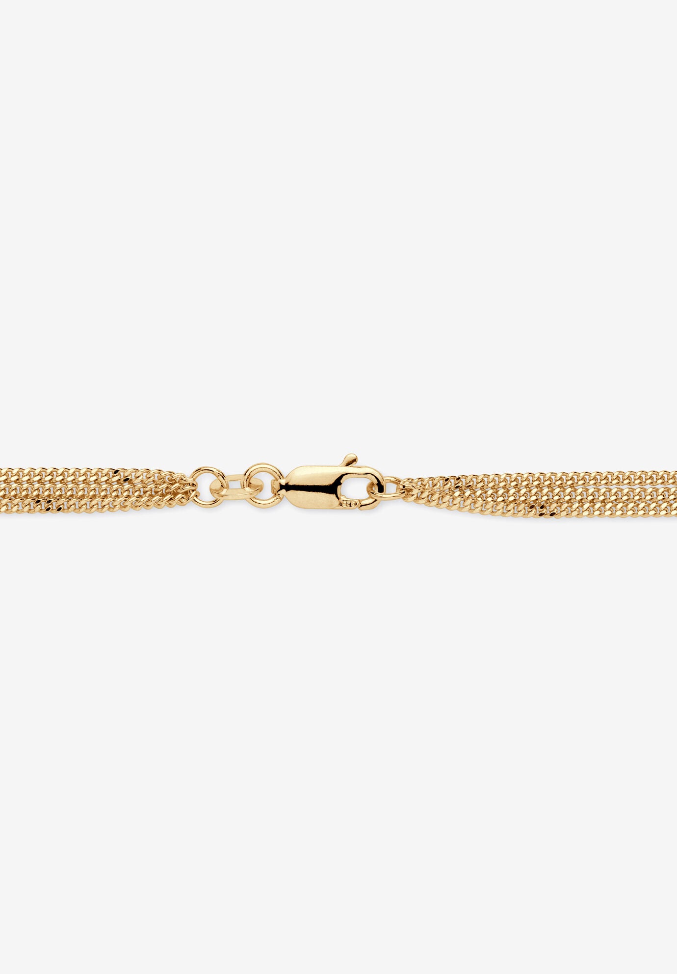 Yellow Gold-Plated Sterling Silver Ankle Bracelet (7.5Mm), 10 Inches, , on-hover image number 1