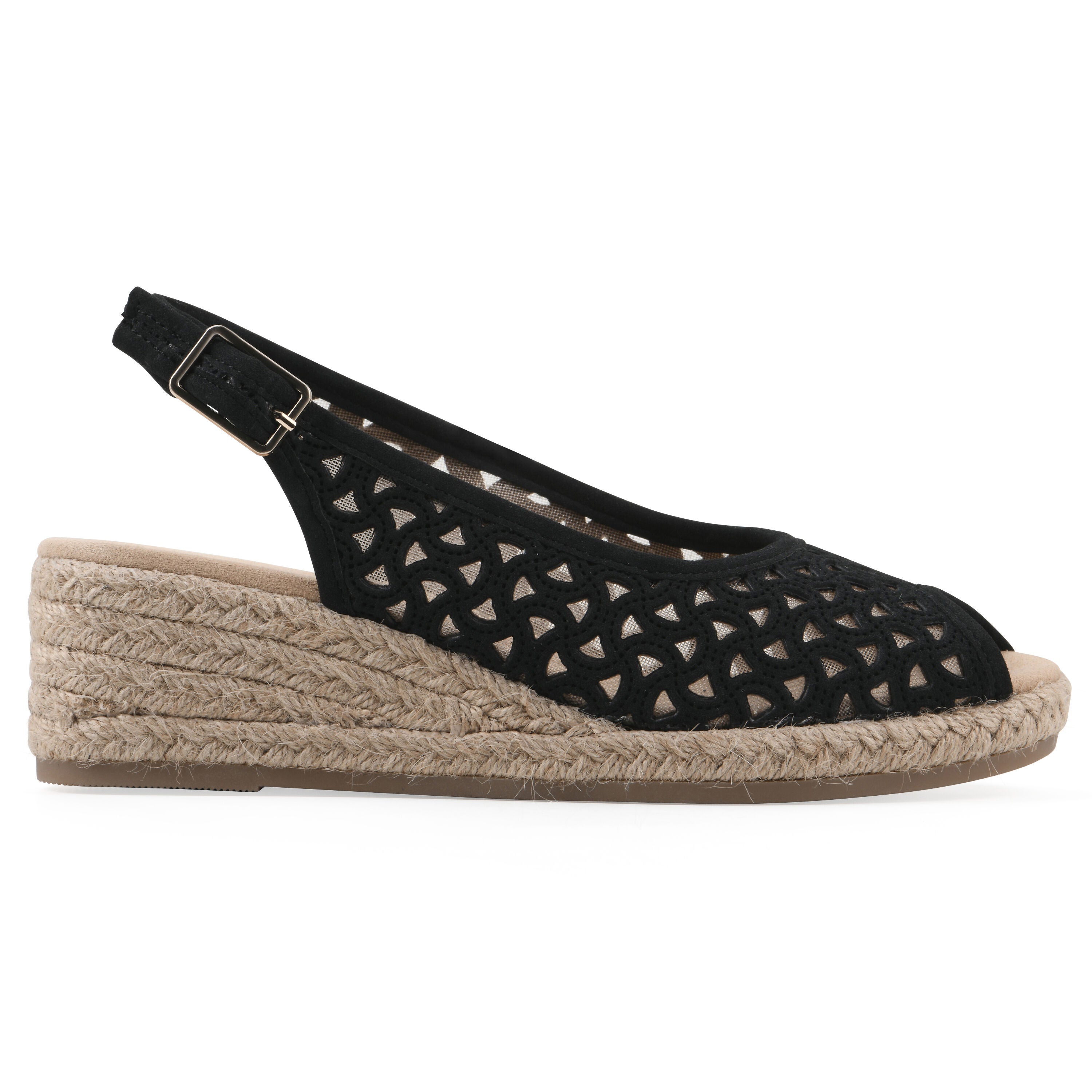 Maize II Espadrille Wedge Sandal, BLACK SMOOTH, alternate image number 2