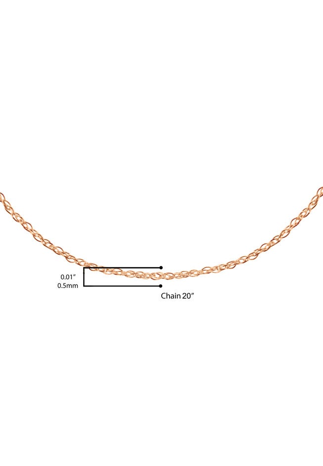 Solid Rose Gold Rope Chain Necklace Unisex Chain 20 inches, , alternate image number null