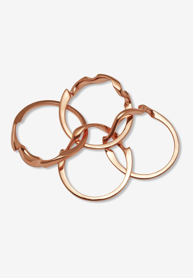 14K Rose Gold-Plated Commitment Symbol Puzzle Ring, , alternate image number null