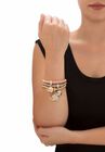 Gold Tone Crystal Elephant 8.5" Charm Stretch Bracelet Set, , alternate image number null