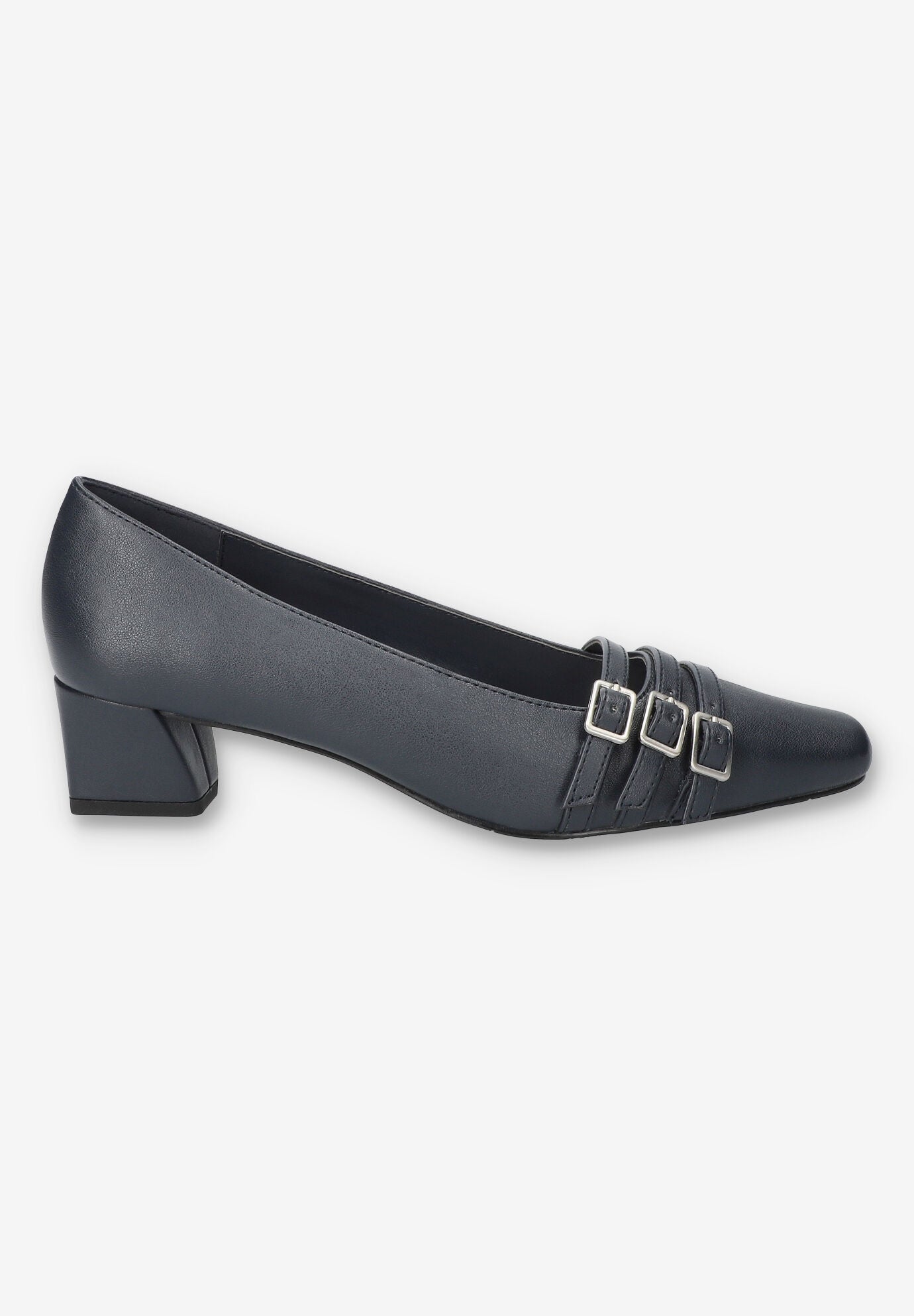 Enya Sqaure Toe Pump, NAVY, alternate image number 2