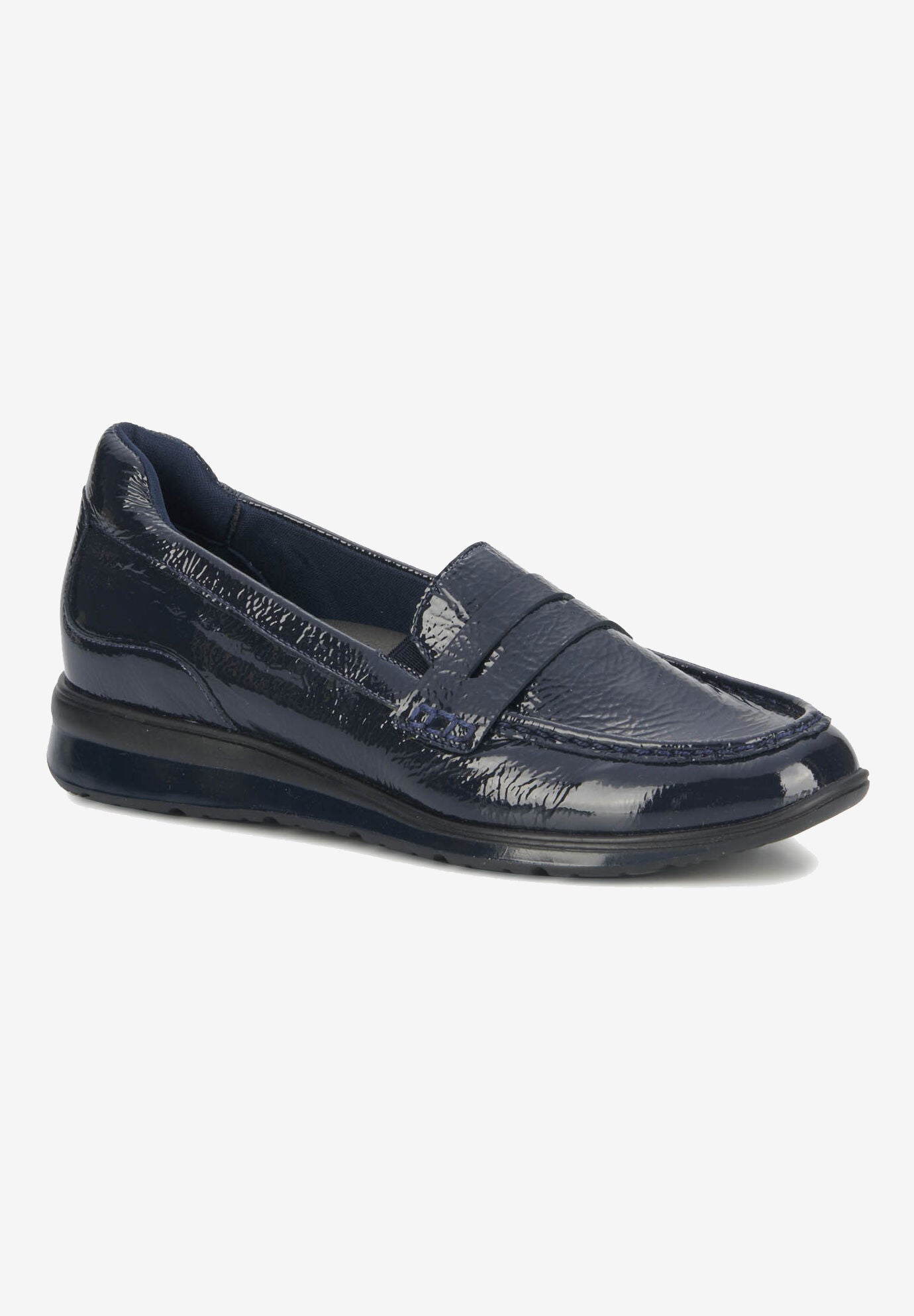 Dannon Flat, NAVY CRINKLE PATENT, hi-res image number 0