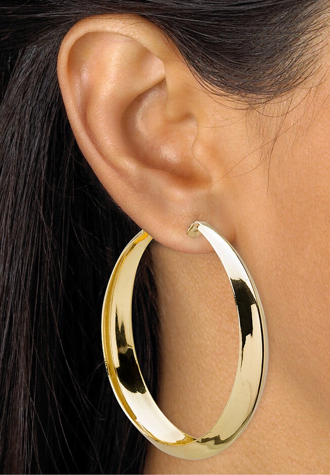3 Pair Hoop Earrings Set In Yellow Goldtone, , alternate image number null