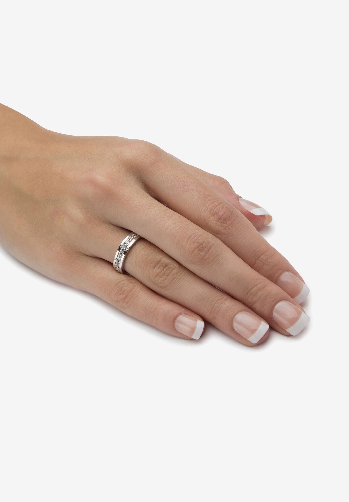 4.80 Cttw. 2-Piece Round Cubic Zirconia Sterling Silver Wedding Ring Set, , alternate image number 4