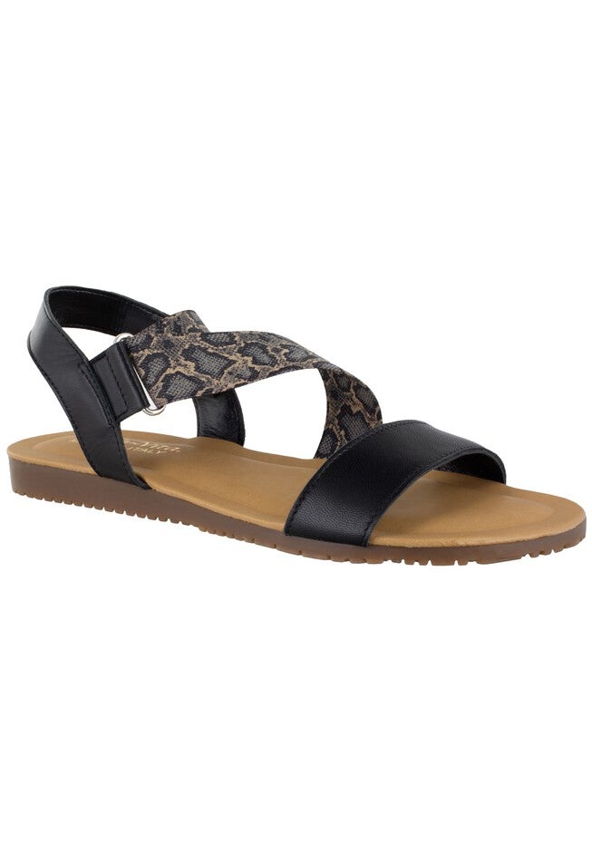 Nev-Italy Sandal , BLACK LEATHER BLACK, hi-res image number 0