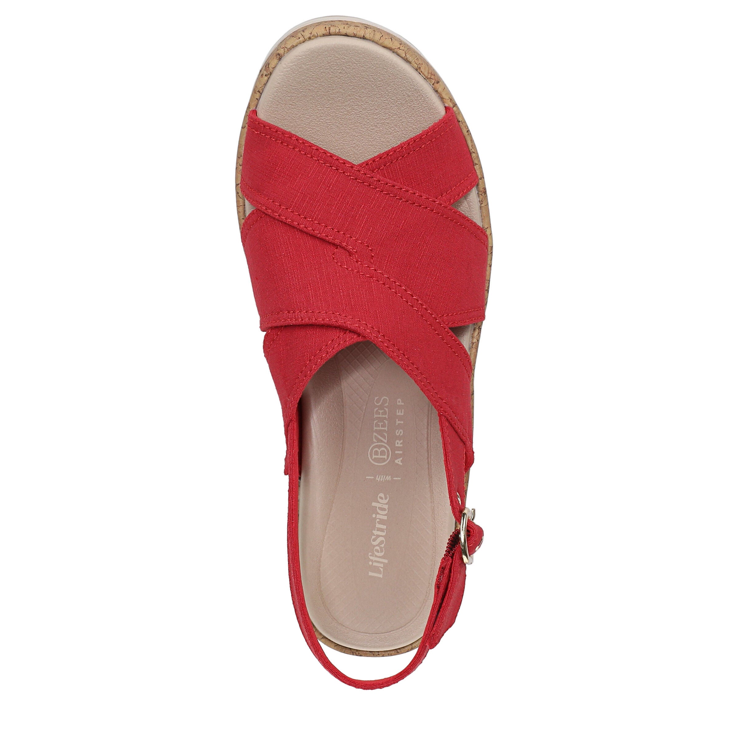 Rye Slingback Wedge Sandal, FIRE RED, alternate image number 6