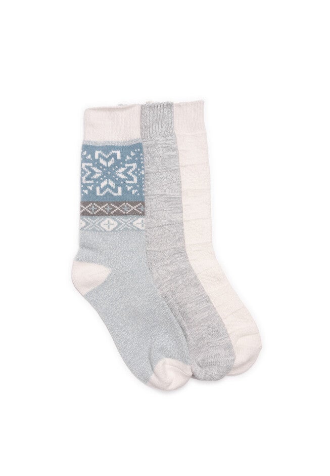 3 Pair Pack Boot Socks, BLUE GREY IVORY, hi-res image number 0