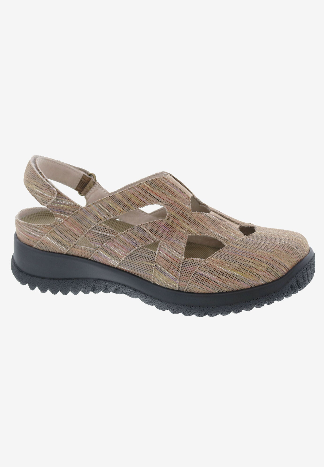 Drew Smiles Flats, KHAKI STRIPE LEATHER, hi-res image number 0