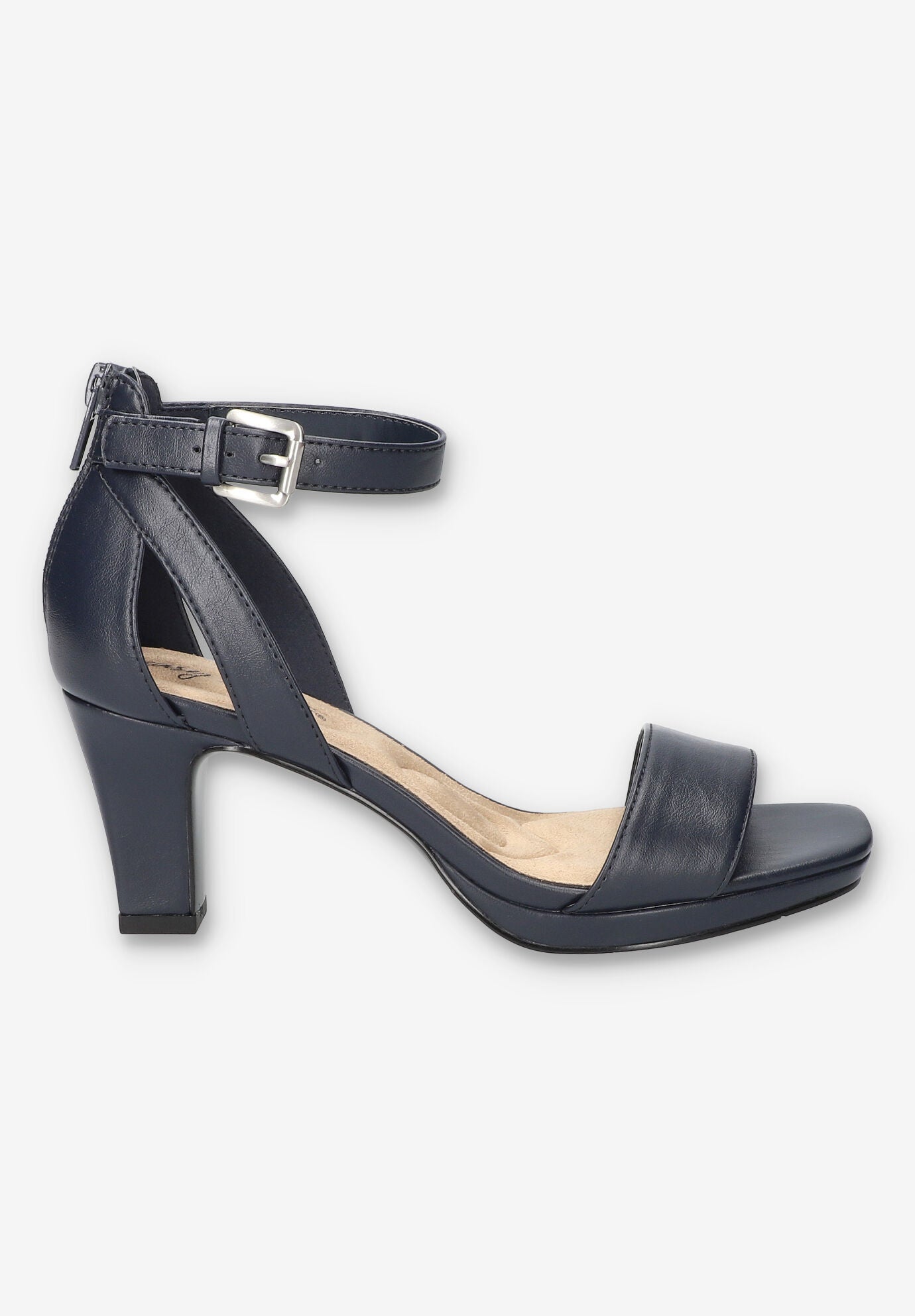 Ro Square Toe Heeled Sandal, NAVY, alternate image number 2