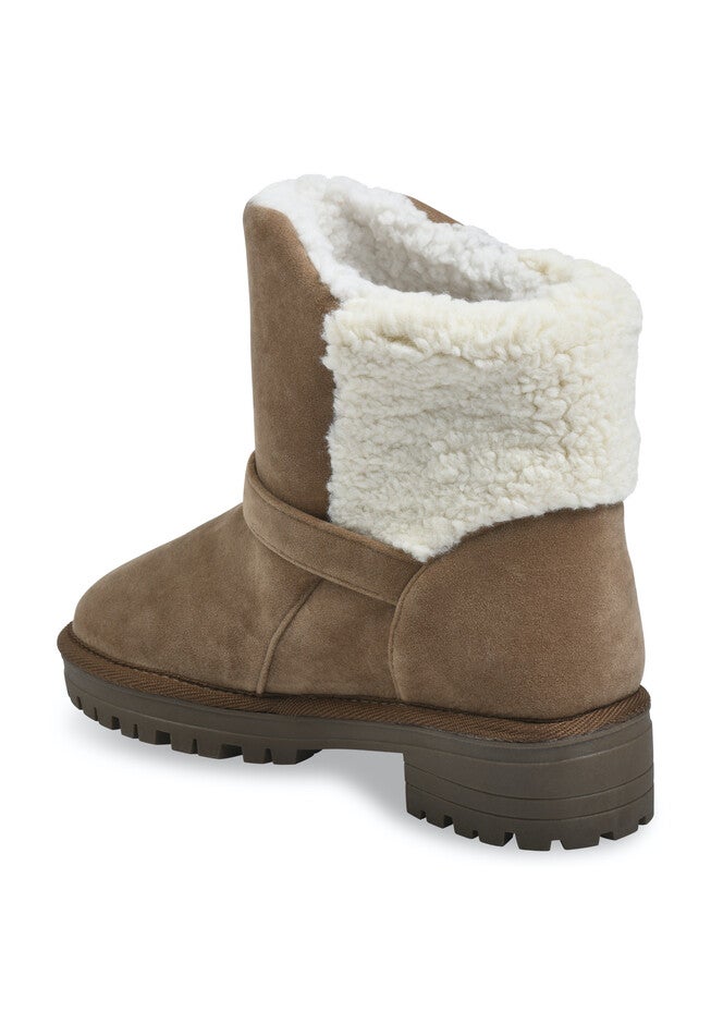 Faux Suede 1.5 inches Heel With Berber Back Boot, , on-hover image number null