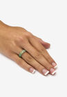 10K Yellow Gold Genuine Peridot And Green Genuine Jade Bezel Set Ring, , alternate image number null