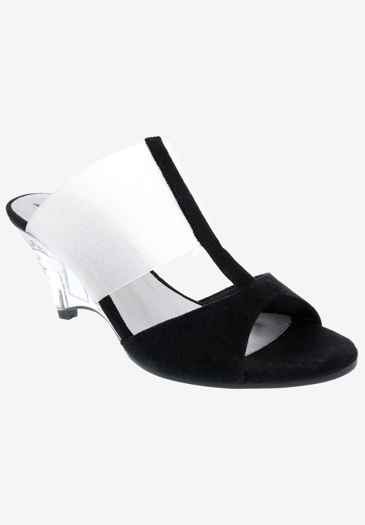 Iran Heeled Mule, BLACK MICRO SUEDE, hi-res image number 0