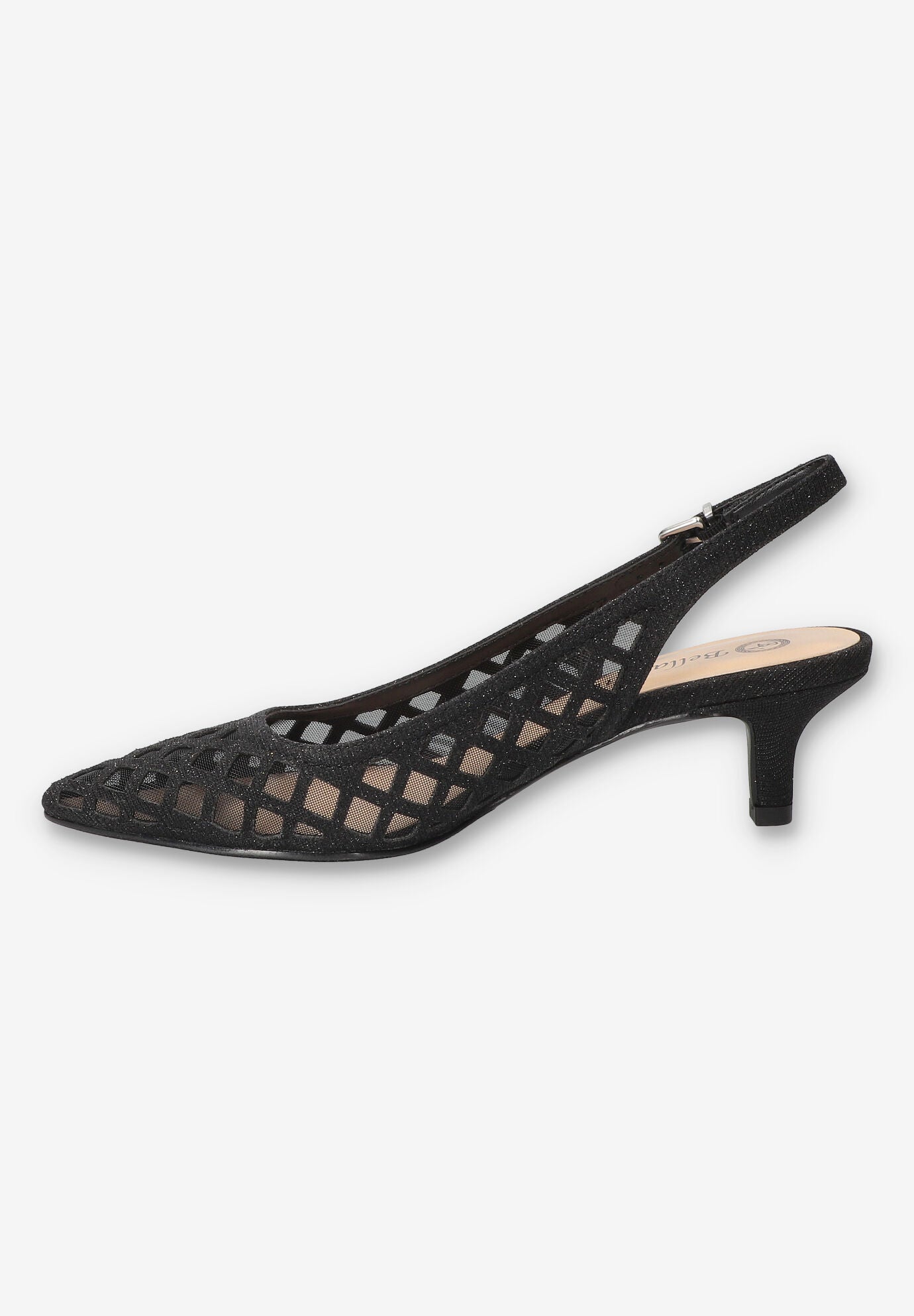 Noel Slingback Pump, BLACK GLITTER, alternate image number 4