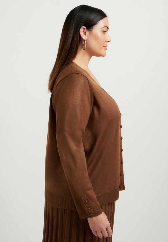 Button-Sleeve Cardigan, , alternate image number null