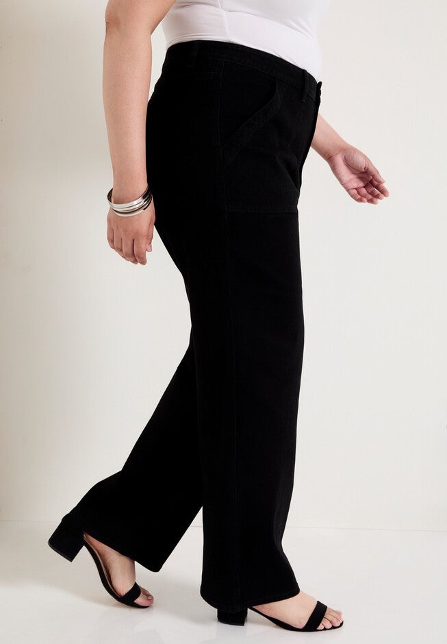 Curvie Fit High-Waisted Straight-Leg Jean, BLACK RINSE, alternate image number null