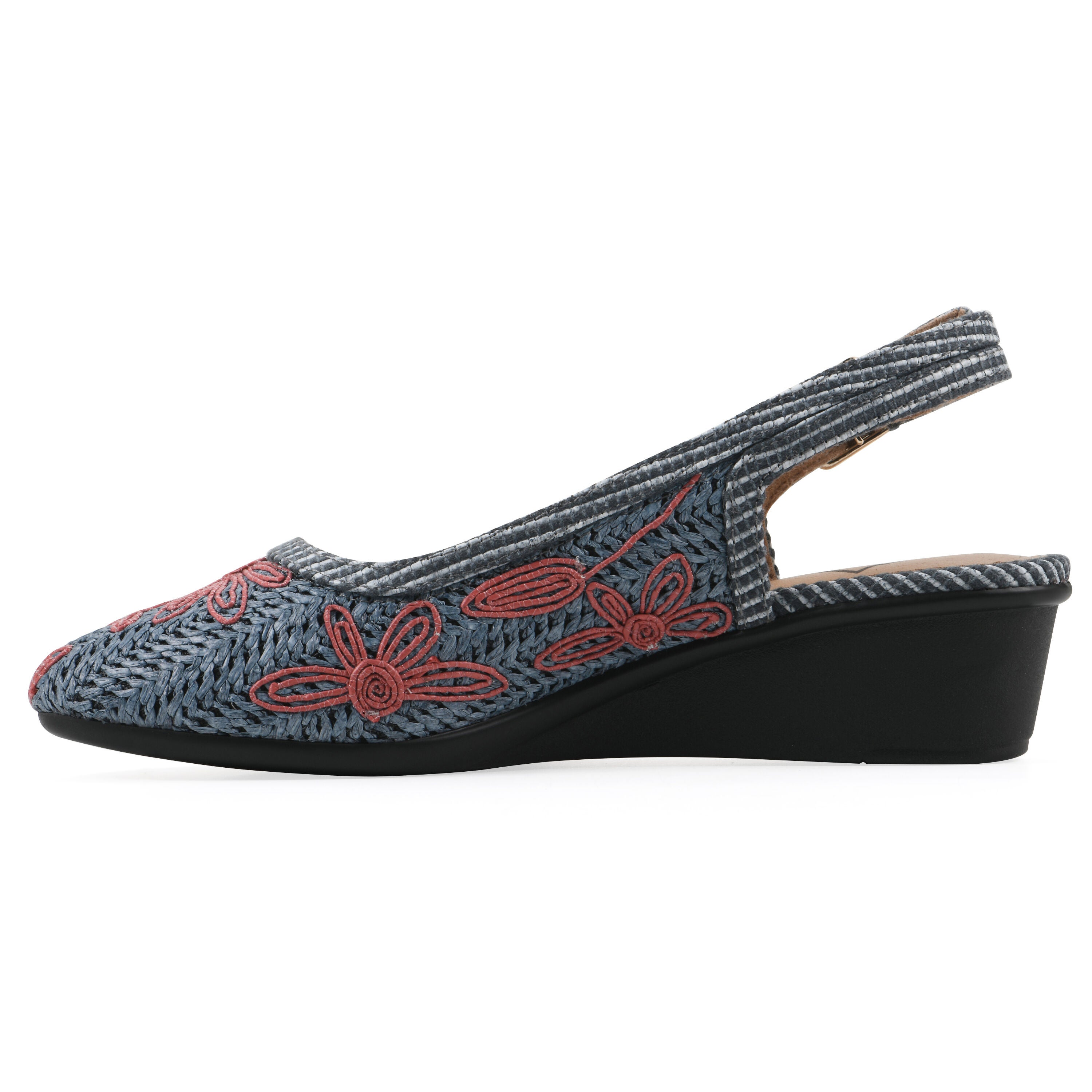 Boris Slingback Wedge, PERIWINKLE FABRIC, alternate image number 3