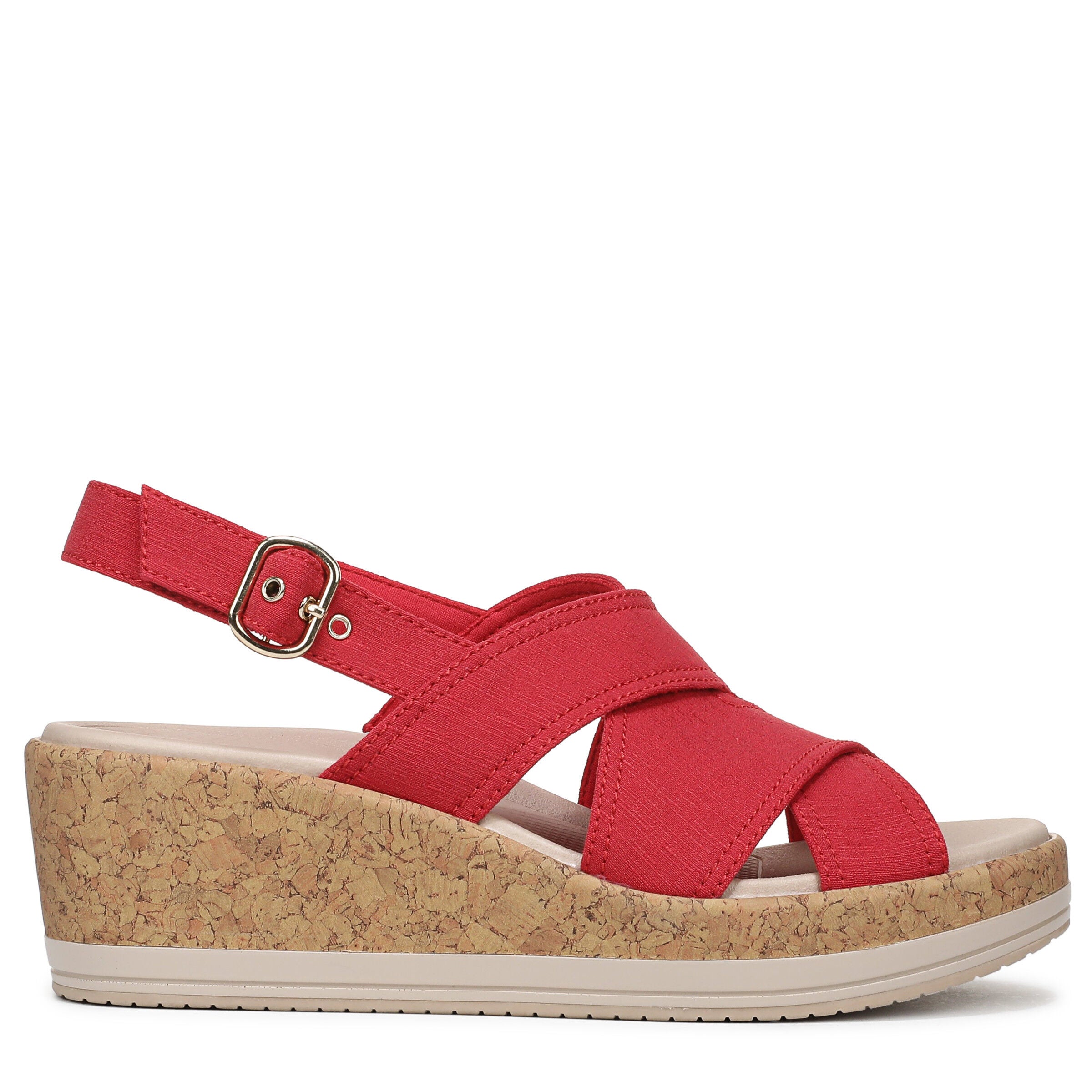 Rye Slingback Wedge Sandal, FIRE RED, alternate image number 3