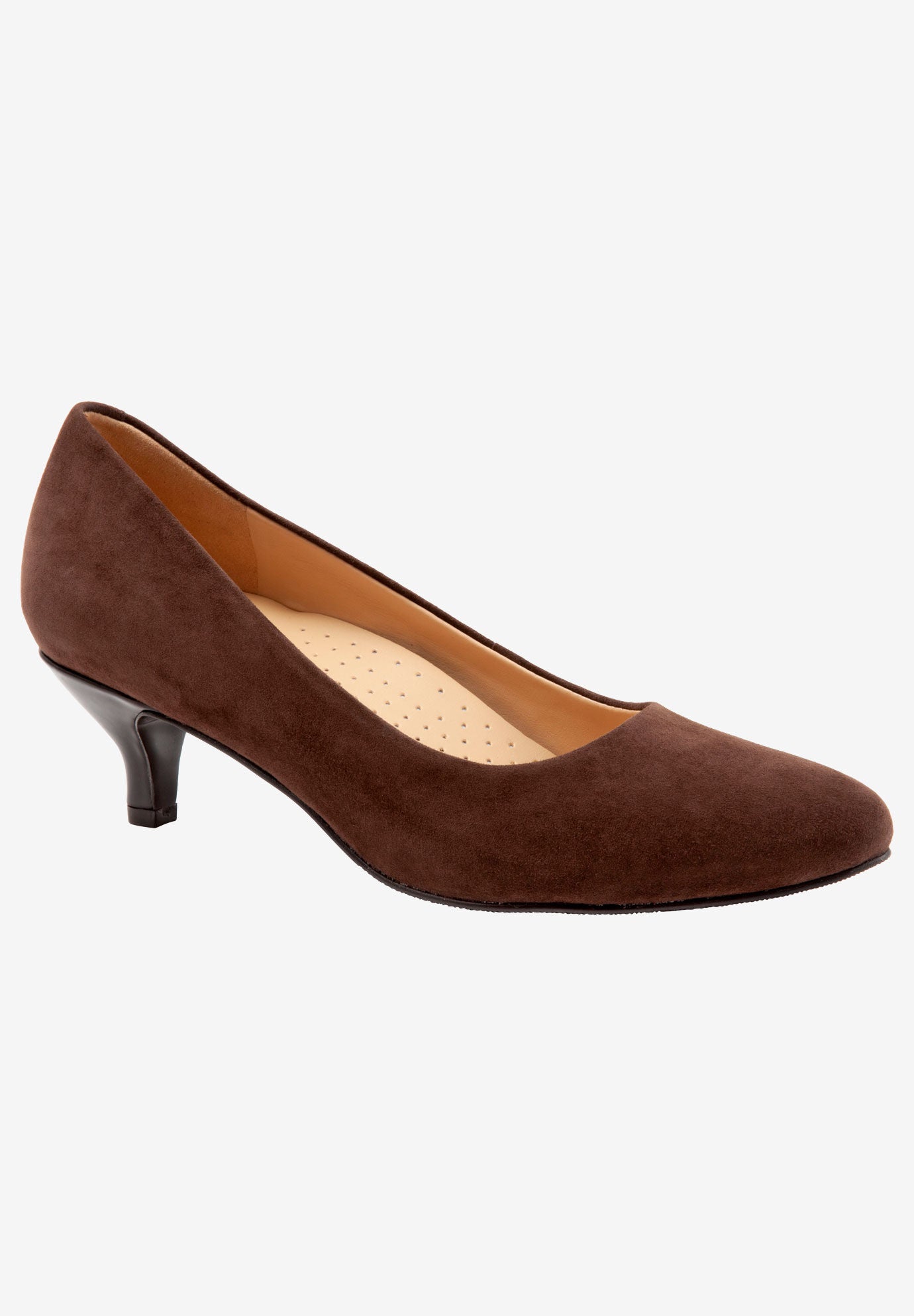 Kiera Pumps by Trotters&reg;, DARK BROWN SUEDE, hi-res image number 0