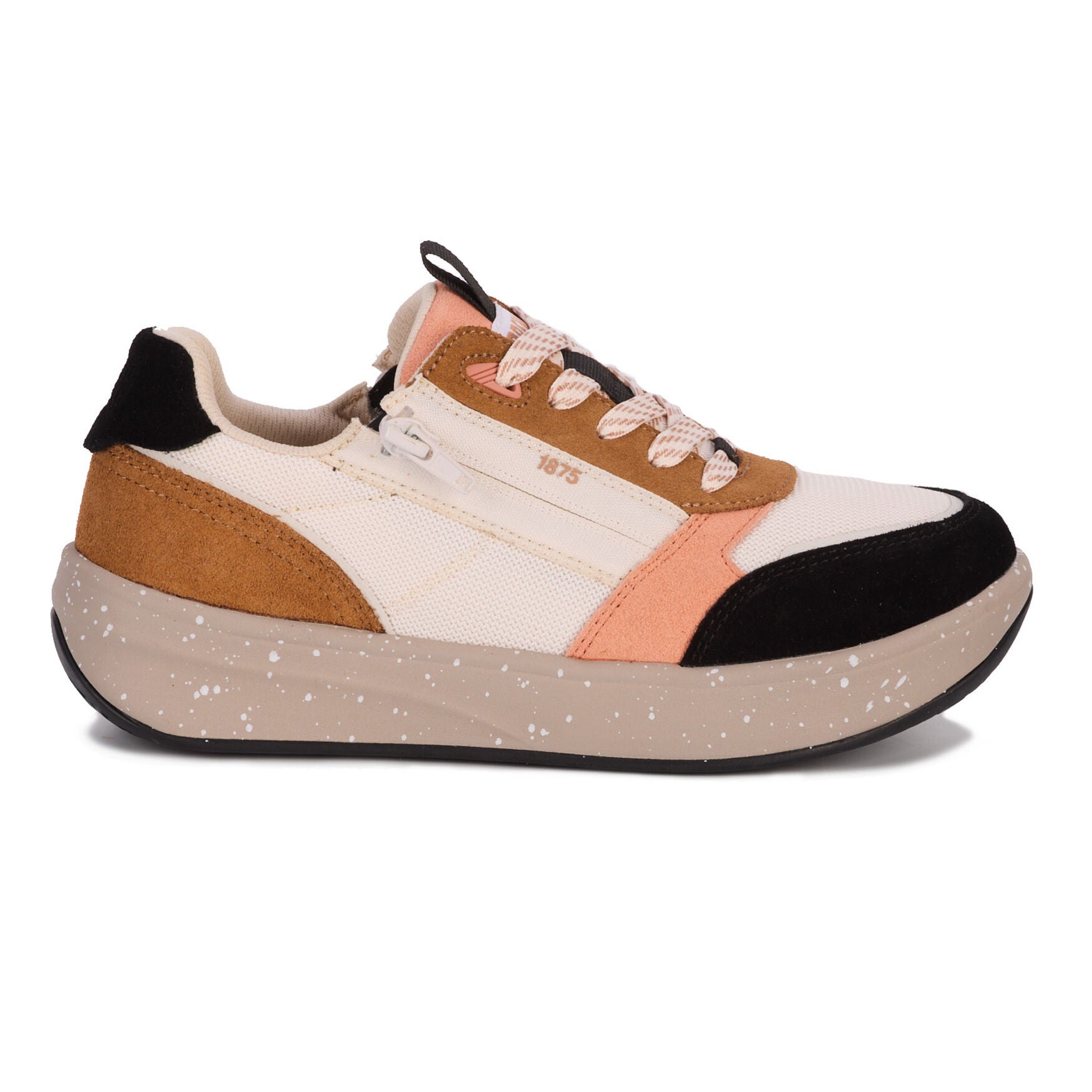 Happy Double Zip Sneaker, BLACK AND TAN, alternate image number 2