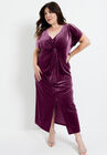 Velour Twist-Front Dress, , alternate image number null