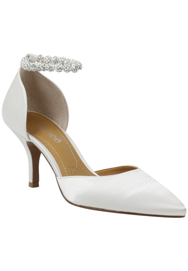 Kenema Pumps , WHITE SATIN, hi-res image number null