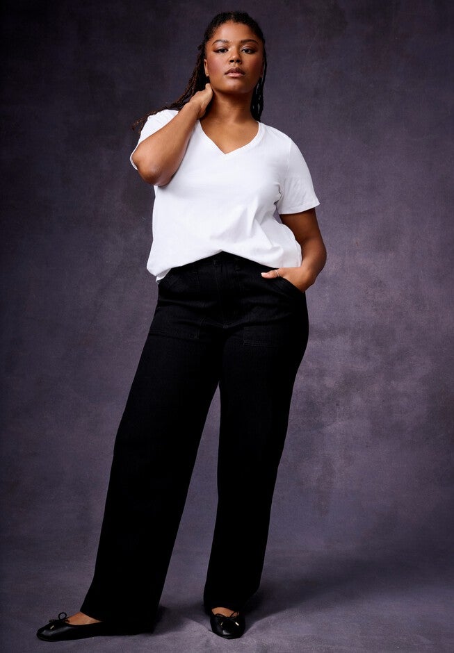 Curvie Fit High-Waisted Straight-Leg Jean, BLACK RINSE, hi-res image number null