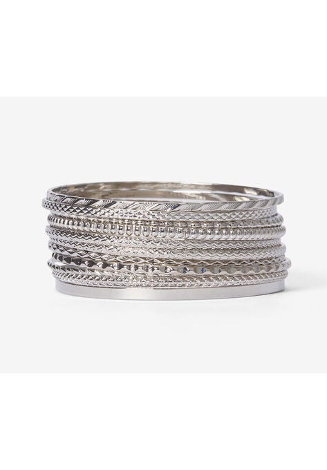 Textured Bangle Set, , alternate image number null