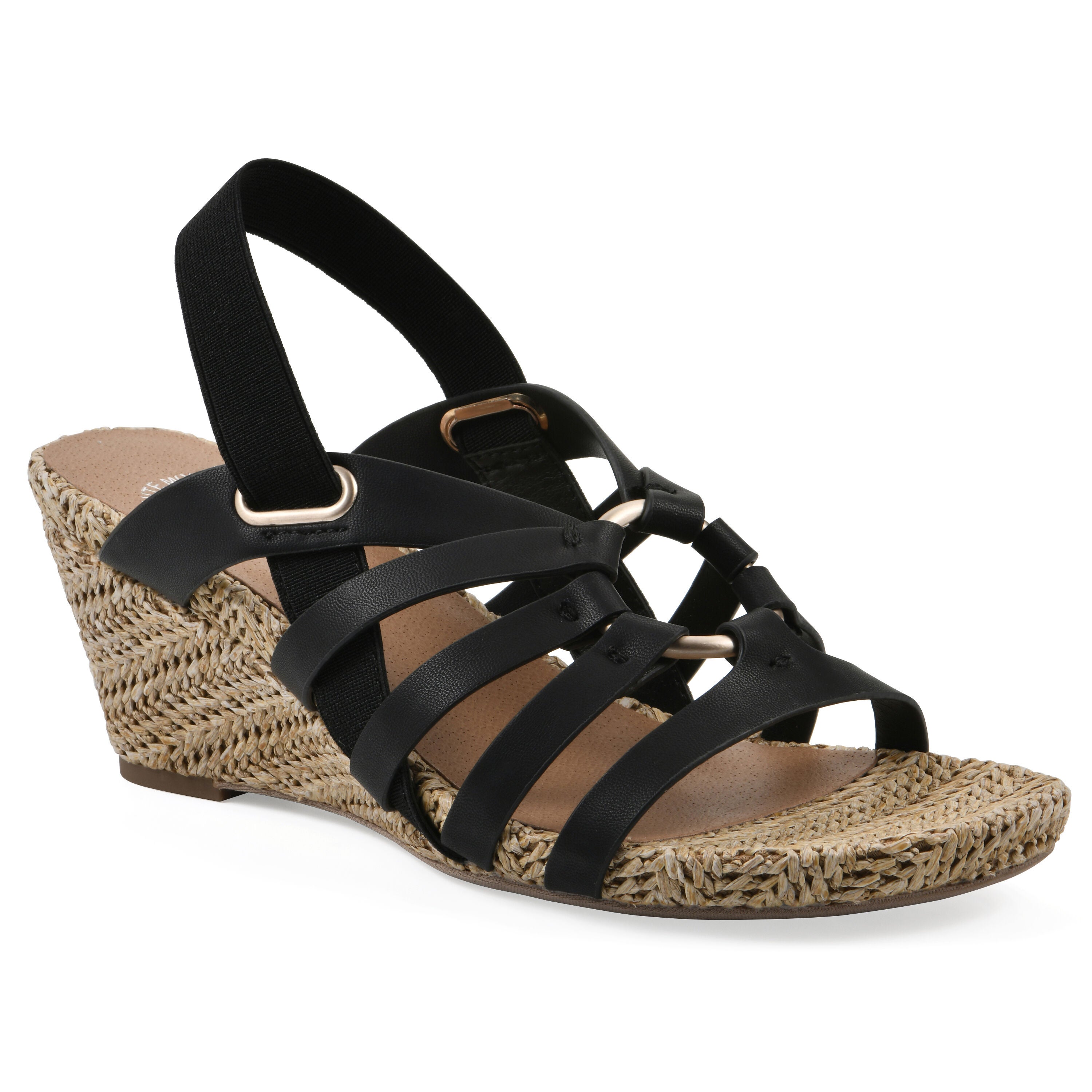 Ataps Wedge Sandal, BLACK SMOOTH, hi-res image number 0