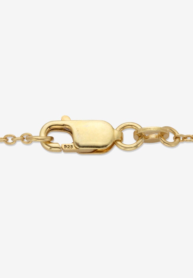 Yellow Gold Over Sterling Silver Triple Heart Ankle Bracelet, , on-hover image number 1