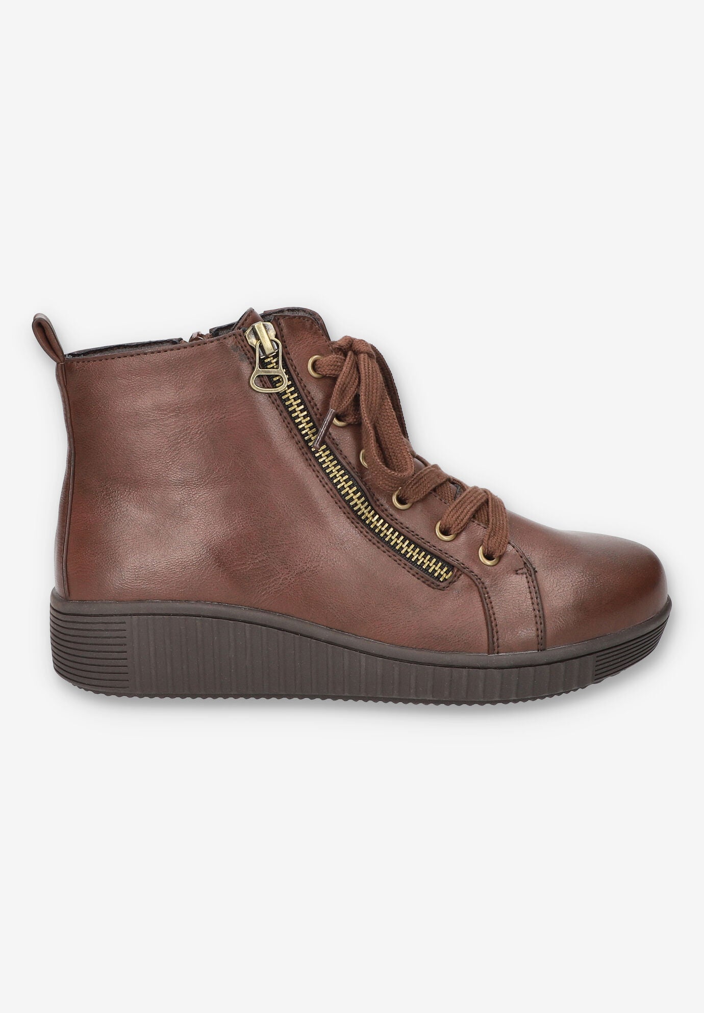 Hollyann Slip-Resistant Ankle Boot, BROWN BURNISHED, alternate image number 2