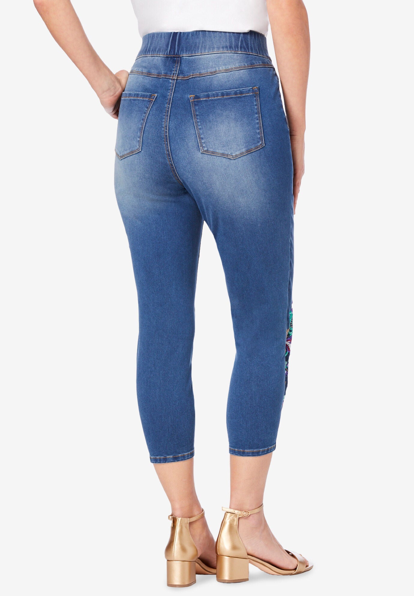 360&deg; Stretch Capri Jean, , on-hover image number 1