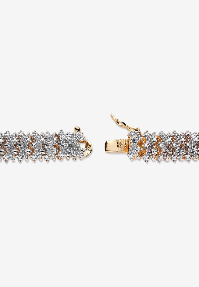 Gold-Plated Diamond Snake Bracelet, , on-hover image number null