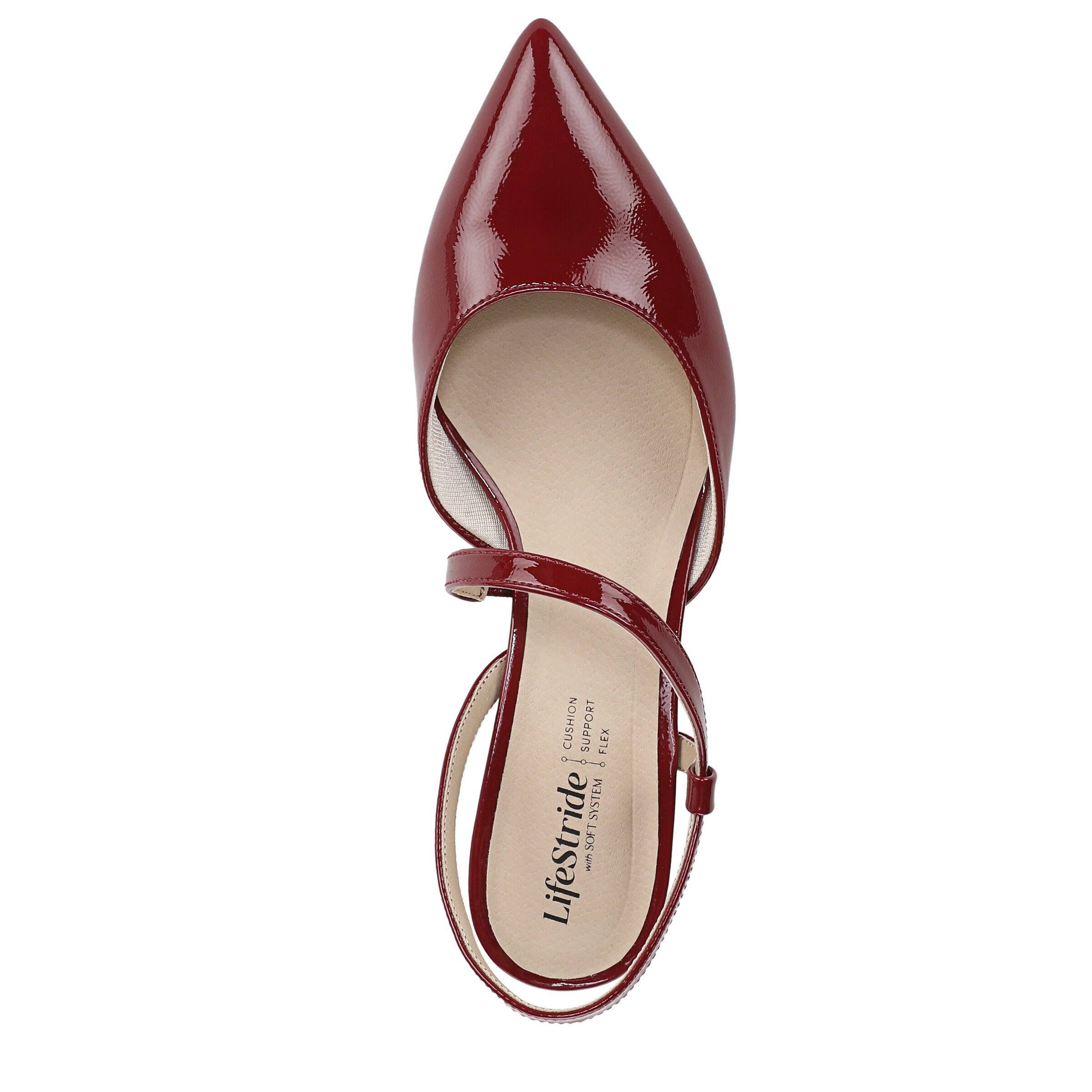 Minimalist Dress Slingback, DARK CHERRY PATENT, alternate image number 6