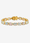 Aurora Borealis Gold-Plated Tennis Bracelet, 7.5", CUBIC ZIRCONIA, hi-res image number null