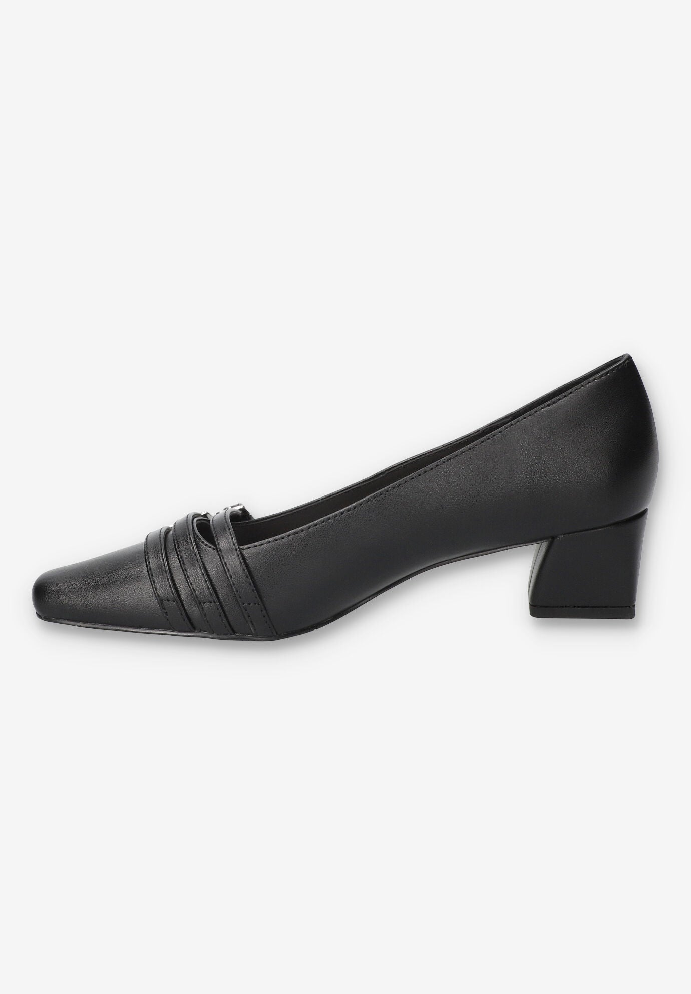 Enya Sqaure Toe Pump, BLACK, alternate image number 4