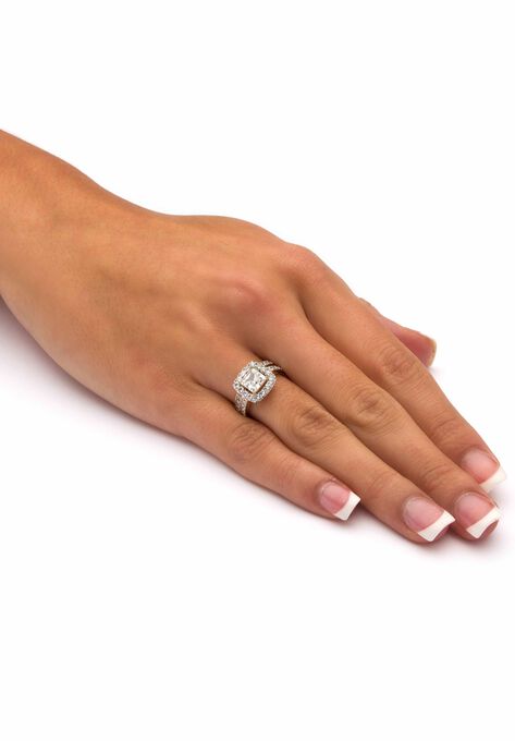 18K Gold & Sterling Silver Cubic Zirconia Set, , alternate image number null
