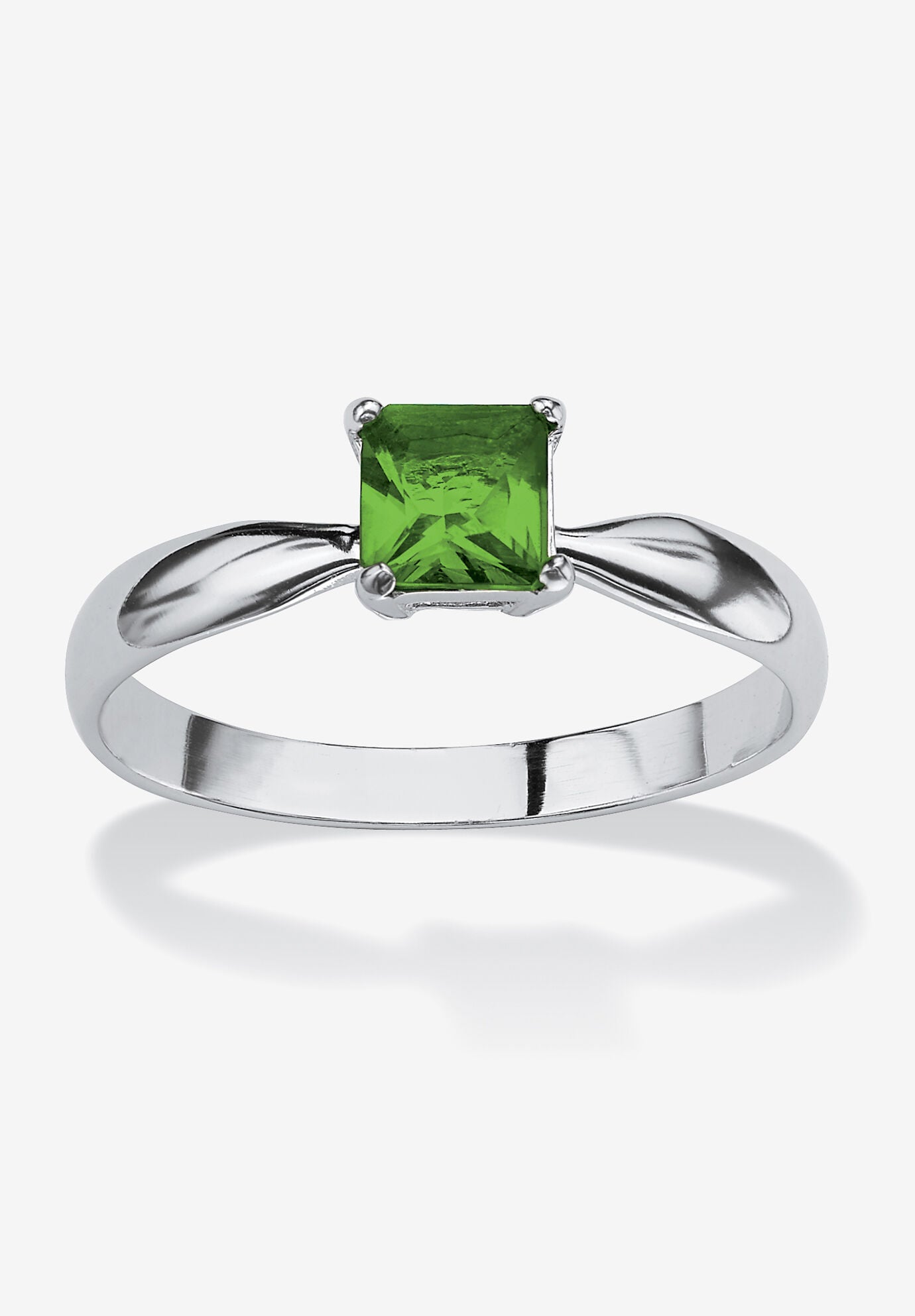 Birthstone .925 Silver Solitaire Ring, AUGUST, hi-res image number 0