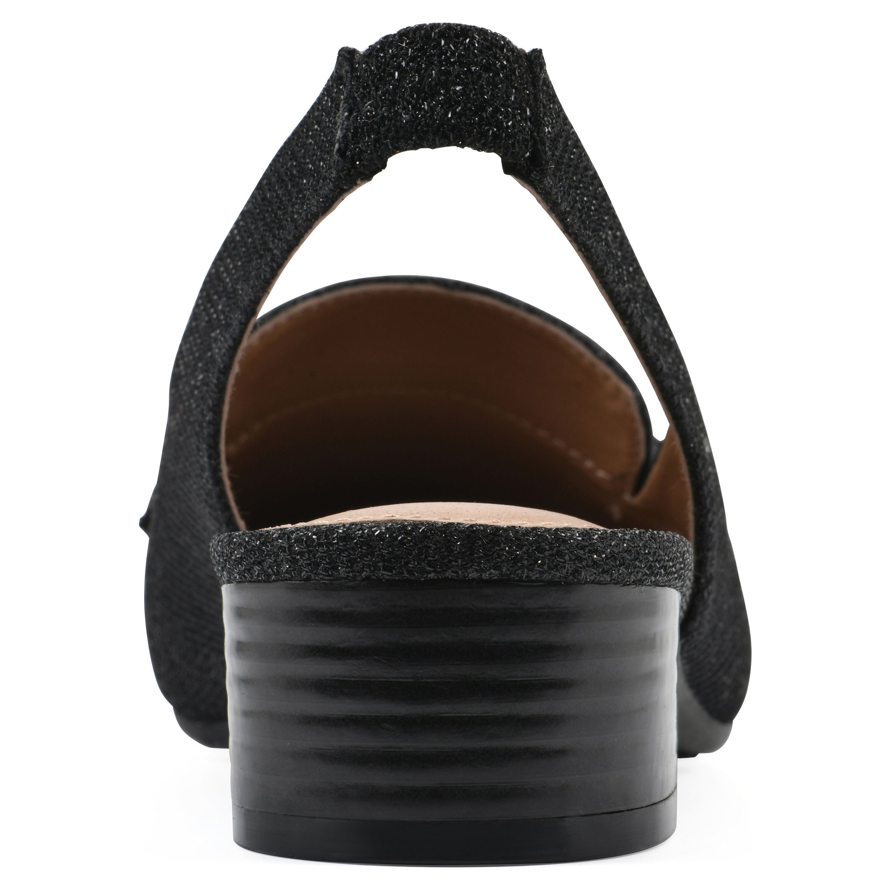 Boreal Slingback Heel, BLACK GLITTER, on-hover image number 1