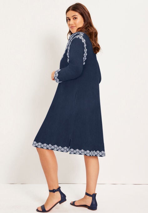 Embroidered Peasant Dress, , alternate image number null