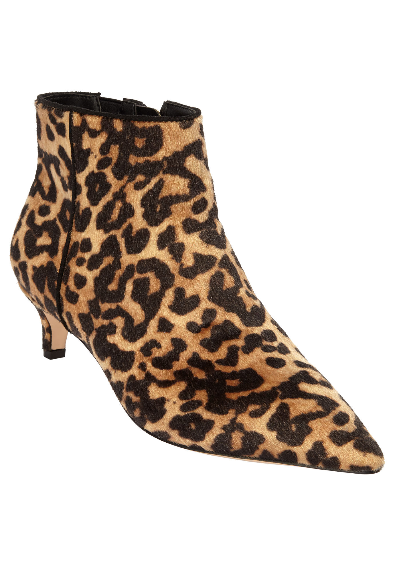 wide width leopard booties